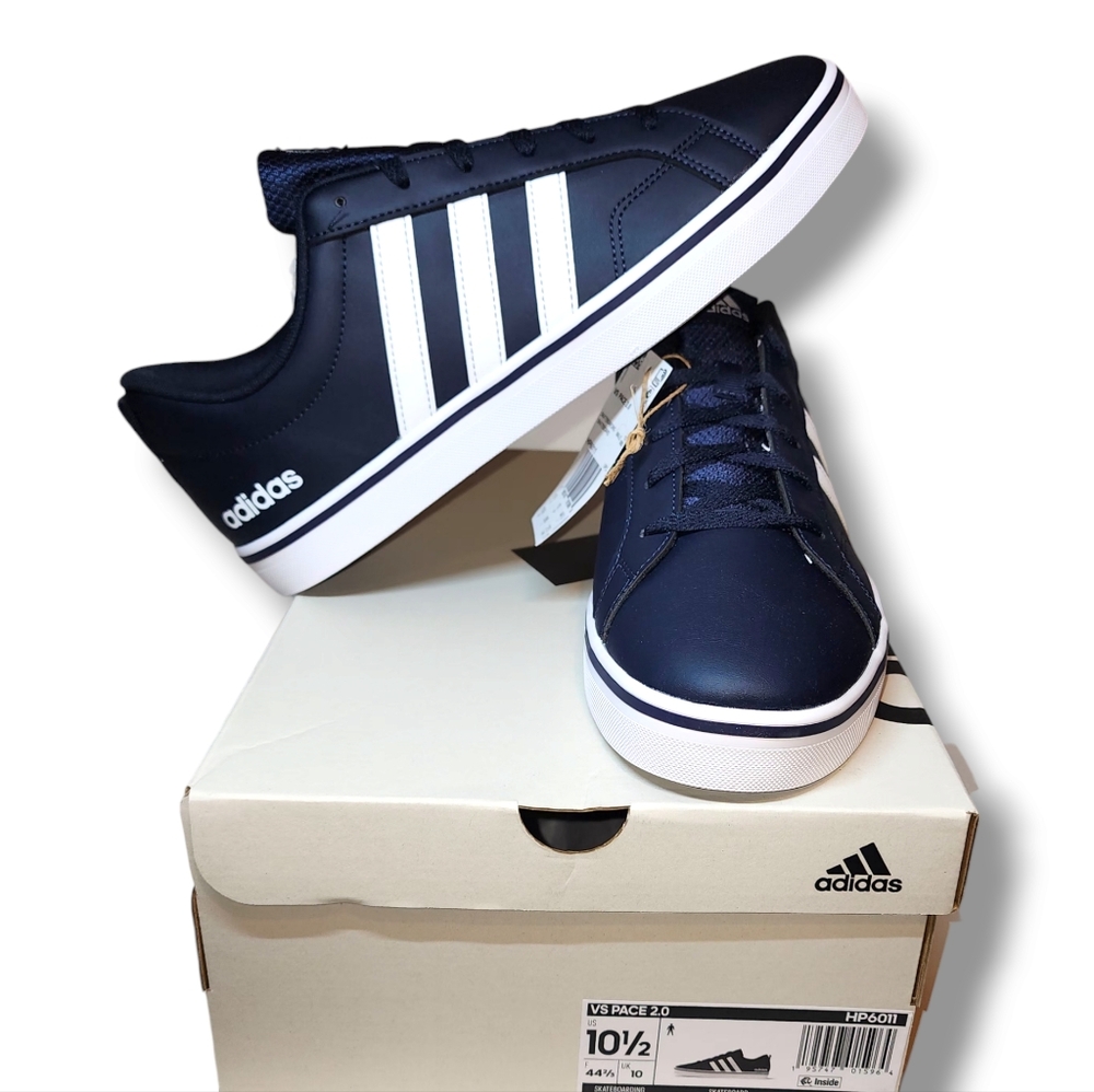 New Adidas VS Pace 2.0 HP6011 Men's Skateboard Sneakers Blue/Blue Bottoms 10.5